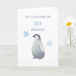 Bridesmaid Frieri Card Penguin Kort