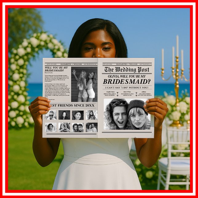 Bridesmaid Frieri dagstidning Unik Maid of honor Kort (Skapare uppladdad)
