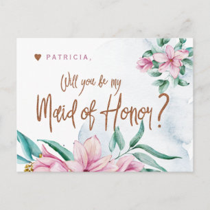 Bridesmaid frieri du min maid of honor vykort