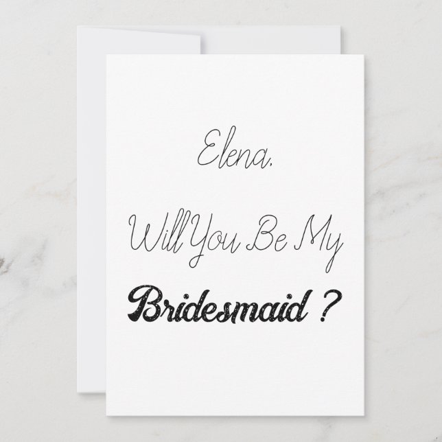 Bridesmaid Frieri Elegant Enkel Coola Bröllop Inbjudningar (Framsida)