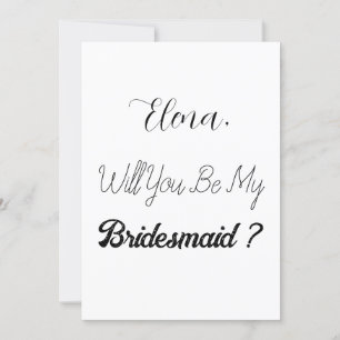 Bridesmaid Frieri Elegant Enkel Trendig Bröllop Inbjudningar