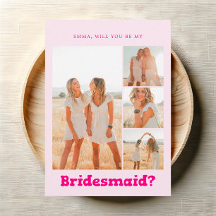 Bridesmaid Frieri fet Rosa för fotofoto Inbjudningar