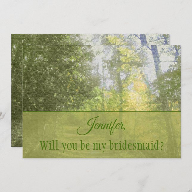 Bridesmaid Frieri Forest Inbjudningar (Fram/baksida)