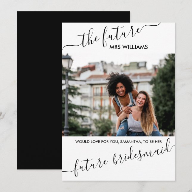 Bridesmaid Frieri från Future Mrs Personlig Inbjudningar (Fram/baksida)