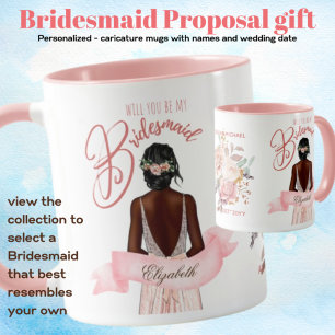 BRIDESMAID FRIERI GIFT BLACK Caricature Mugg