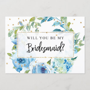 Bridesmaid Frieri kort Blue Greenery