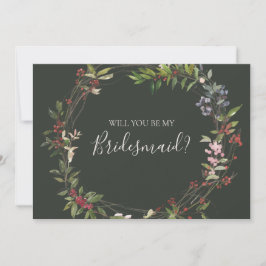 Bridesmaid-Frieri kort för helgdag botaniska Grönt