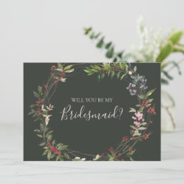 Bridesmaid-Frieri kort för helgdag botaniska Grönt
