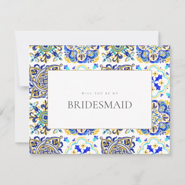 Bridesmaid Frieri kort för Medelhavsbrickor (Framsida)