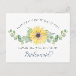 BRIDESMAID-FRIERI kort, Greenery Solros Inbjudningar