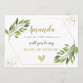 Bridesmaid frieri kort grönt och guld