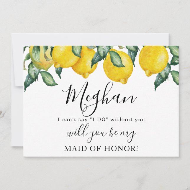 Bridesmaid frieri kort Lemons (Framsida)
