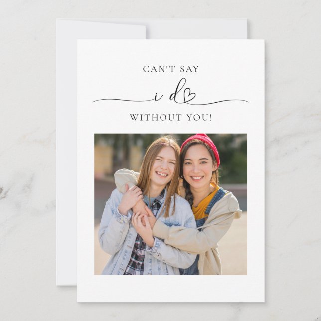 Bridesmaid Frieri kort Modern minimalistisk enkel (Framsida)