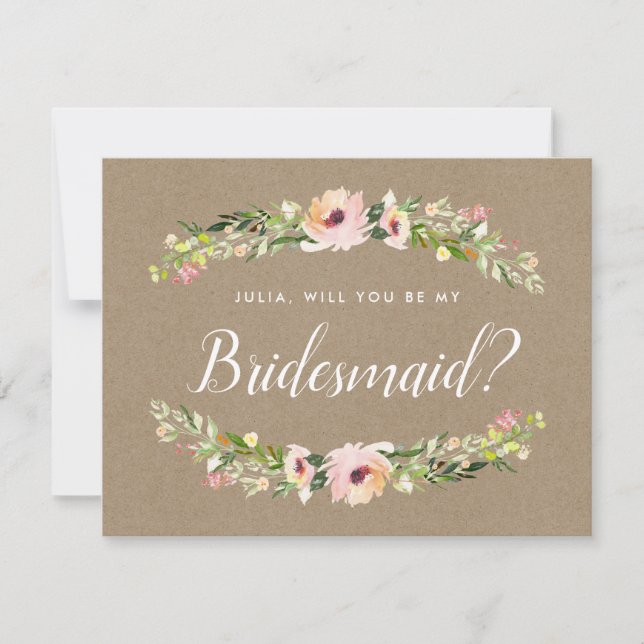 Bridesmaid Frieri kort | Rustic Kraft (Framsida)