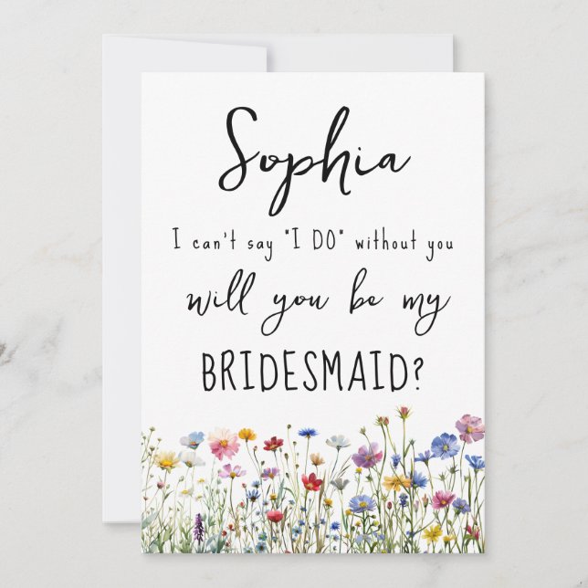 Bridesmaid frieri kort Wildblommor (Framsida)