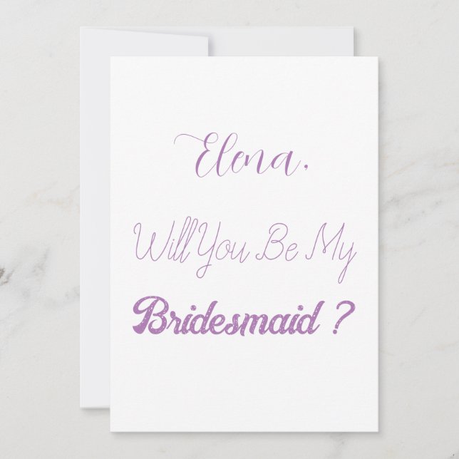 Bridesmaid Frieri Lila Lilac Lavender Bröllop Inbjudningar (Framsida)