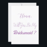 Bridesmaid Frieri Lila Lilac Lavender Bröllop Inbjudningar<br><div class="desc">Frieri kort för enkel och coola brud! Du kan ändra texten och även ändra färg!</div>