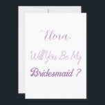 Bridesmaid Frieri Lila Lilac Lavender Bröllop Inbjudningar<br><div class="desc">Frieri kort för enkel och coola brud! Du kan ändra texten och även ändra färg!</div>