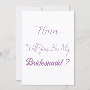 Bridesmaid Frieri Lila Lilac Lavender Bröllop Inbjudningar