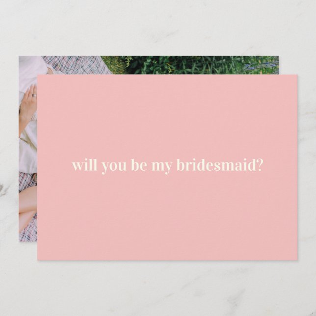 Bridesmaid Frieri  med Photo on Back Anteckningskort (Fram/baksida)