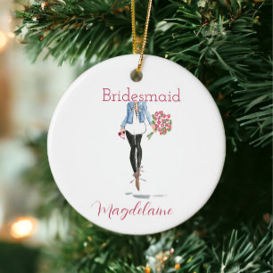 Bridesmaid Frieri Mode Blommigt Kor Anpassningsbar Julgransprydnad Keramik