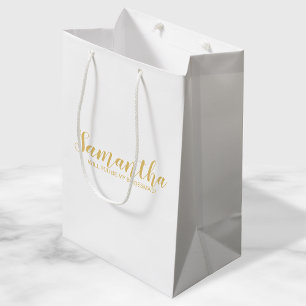 Bridesmaid Frieri Modern skript Guld