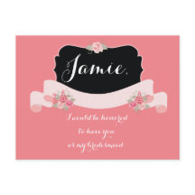 Bridesmaid Frieri Rosa Blommigt