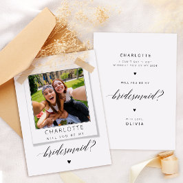 Bridesmaid Frieri Rustic Photo Card Julkort