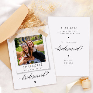 Bridesmaid Frieri Rustic Photo Card Julkort