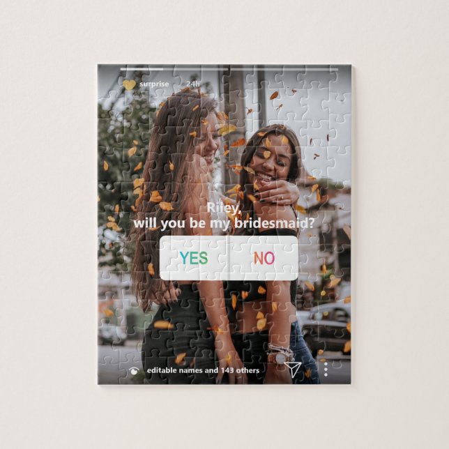 Bridesmaid Frieri Social Media Yes/No Unique Rolig Pussel (Vertikal)