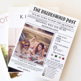 Bridesmaid frieri tidningen+Bridesmaid Info Card Inbjudningar