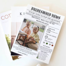 Bridesmaid frieri tidningen+Bridesmaid Info Card