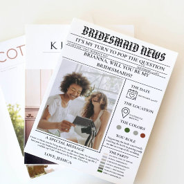 Bridesmaid frieri tidningen+Bridesmaid Info Card Inbjudningar