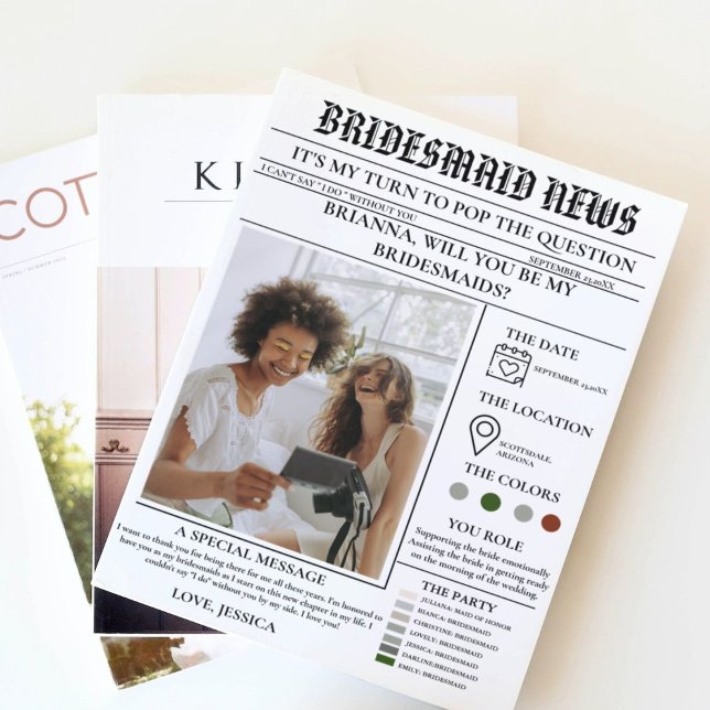 Bridesmaid frieri tidningen+Bridesmaid Info Card Inbjudningar (Skapare uppladdad)