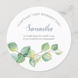 Bridesmaid Frieri Watercolor Eucalyptus Inbjudningar