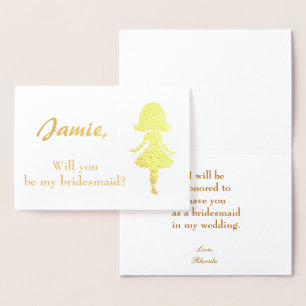 Bridesmaid Frieri Woman silhouette Folierat Kort