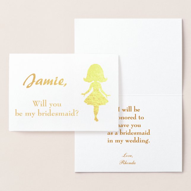 Bridesmaid Frieri Woman silhouette Folierat Kort (Display)