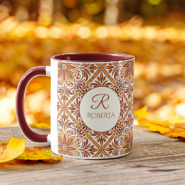 Bridesmaid-gåvor Terracotta Talavera monogram Mugg