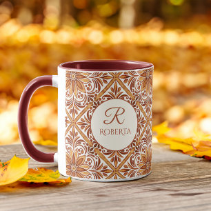 Bridesmaid-gåvor Terracotta Talavera monogram Mugg