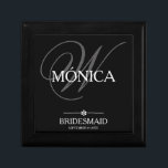 Bridesmaid Gift anpassat namn Modern Cute Minnesask<br><div class="desc">Bridesmaid Gift Monogram och Namn Modern Cute Keepsaké Gift Box. Klicka på Anpassa den här mallen för att anpassa den med ditt monogram och ditt namn och datum snabbt och enkelt. Fler Bridesmaid Gift-artiklar i lager. Fraktaser över hela världen snabbt. Bridesmaid Gift-rutan för eget namn Modern Cute Keepsak Gift-box. Skapat...</div>