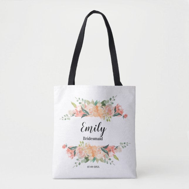 Bridesmaid Gift - Anpassningsbar Tote-väska med Na Tygkasse (Framsida)