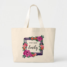 Bridesmaid Gift Blommigt Ram Tote Bag Jumbo Tygkasse