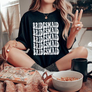 Bridesmaid Gift Customized Matching Brudens sida T Shirt