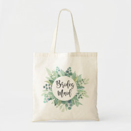 Bridesmaid Gift Eucalyptus Greenery Bröllop Tote Tygkasse