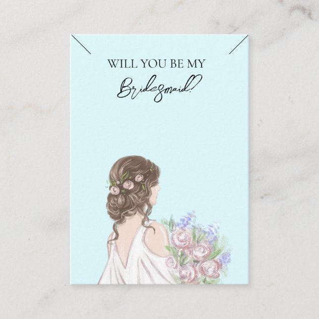 Bridesmaid Gift Necklace-Visning Placeringskort Visitkort (Framsida)