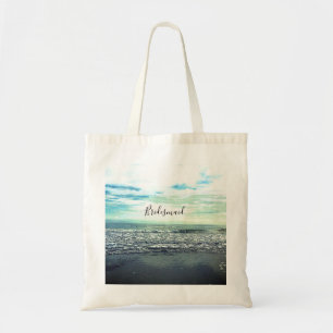 Bridesmaid Gift Party Favor Beach Ocean Abstrakt Tygkasse