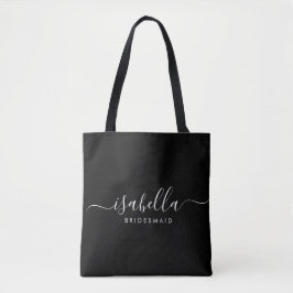 Bridesmaid Gift Personlig Black Tygkasse