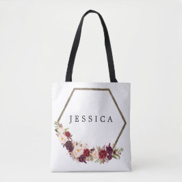 Bridesmaid Gift Personlig Tote Bag Boho Tygkasse