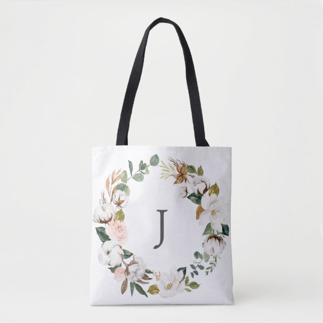 Bridesmaid Gift Personlig Tote Bag Magnolia Tygkasse (Framsida)