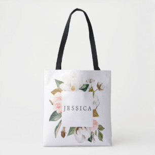 Bridesmaid Gift Personlig Tote Bag Magnolia Tygkasse